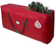 HOLIDAY SPIRIT Christmas Tree Storage Bag for Trees. Heavy-Duty 600D Oxford Material with Durable Reinforced Handles & Zipper, Waterproof Material Protects The Elements. (Red, Fits a 7.5FT Tree)