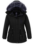 Wantdo Women's Plus Size Puffer Jacket Mid Length Warm Plus Winter Coat Black 3X