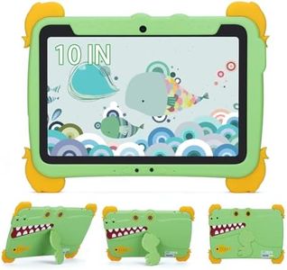 Kids Tablets Android 13 Tablet for Kids Over 3 Years Old, 10.1 Inches Learning IWAWA Installed Toddler Tablet with Case, 4GB RAM 64GB ROM Dual Cameras Tablets with WiFi for Girls Boys