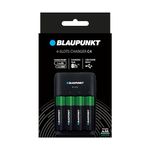 Blaupunkt Standard USB charger for 1-4 AA/AAA Rechargeable Batteries, 8-10 h charging time, 4 Blaupunkt AA Batteries Included (2000 mAh)