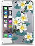 Head Case Designs Plumeria Watercolour Flowers 2 Soft Gel Case and Matching Wallpaper Compatible with Apple iPhone 6 / iPhone 6s