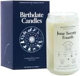 Birthdate Candles, June 24 - Cancer Zodiac Scented Candles Birthday Gift - Rose, Chamomile & Ylang Ylang Scent - All-Natural Soy & Coconut Wax, 60-80 Hour Burn Time - Made in USA