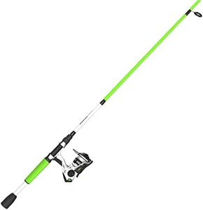 Zebco Roam Spinning Reel and Fishing Rod Combo, 6-Foot 6-Inch 2-Piece Fiberglass Fishing Pole, Split ComfortGrip Rod Handle, Soft-Touch Handle Knob, Size 30 Reel, Aluminum Spool, Green