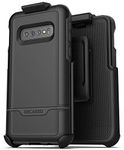 Encased Samsung S10 Belt Clip Protective Holster Case (2019 Rebel Armor) Heavy Duty Rugged Full Body Cover w/Holder for Galaxy S10 (Black)