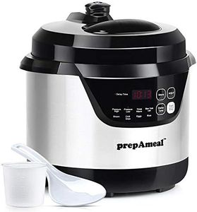 prepAmeal 3 Quart Pressure Cooker 8 IN 1 Multi Use Programmable Instant Cooker Electric Pressure Pot with Slow Cooker, Rice Cooker, Steamer, Sauté, Brown, Warmer