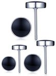 Infinite U 6PCS 925 Sterling Silver Black Epoxy Round Ear Studs Earring Set Earbob for Women/Men, 3 Pairs