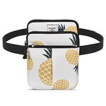 HAWEE Waist Belt Bag for Women and Men Cross Body Cell Phone Purse Adjustable Shoulder Strap Travel Hip Pouch Multifunctional Fashion Fanny Packs Water Repellent, Pineapple