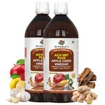 Dr. Patkar's Apple Cider Vinegar with Ginger, Garlic, Lemon & Arjuna (ACV HRT PLUS) + Formula Morning Detox Tonic Heart, Immunity & Digestion Support 1000 ML (Pack of 1)