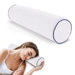 Round Roll Cervical Pillow Neck Memory Foam Pillow, Bolster Pillow Round Neck Pillows Support for Sleeping | Rolled Pillow for Bed, Legs, Back and Yoga (Blue Edge, 45 * 10 * 10cm)