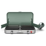Coleman Cascade 3 in 1 Camping Stove, 2 Burner Camp Stove w/Push-Button Instant Ignition - 24,000 BTUs for Camping, Tailgating, Grilling, BBQs, & More