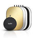 GODOX Collapsible Photography Light Reflector, 5-in-1 Oval Multi Disc Diffuser with Carrying Bag- Gold, Silver, Black, White, Translucent for Photo Studio Outdoor Lighting (100x150cm)