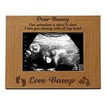 ukgiftstoreonline New Baby Pregnancy Scan Wooden Brown Photo Frame Gift For Nanny 6"x4"