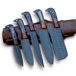 CHE-2075 Custom Handmade Damascus Steel Kitchen Knife Set