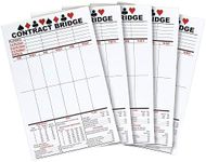 Best Paper Greetings 250 Sheets Contract Bridge Score Pads and Tallies, Game Scoring Cards Supplies, Large Print with Trick Values (5 Notepads)