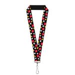 Buckle Down Lanyard-1.0-Mickey Mouse Costume Elements Scattered Blac, Multicolor, One Size