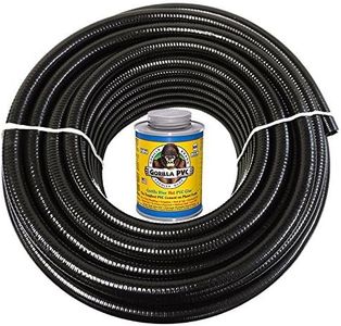 HydroMaxx 25 Feet x 1.5 Inch Black Flexible PVC Pipe, Hose and Tubing for Koi Ponds, Irrigation and Water Gardens.