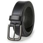 VATAN Men's Genuine Leather Classic Everyday Jean Belt, 1.4" Men Handmade Casual Dress Belts with Gift Box (Black (Double Stitch), 36)