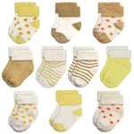 GENTABY Baby Girls Terry Warm Socks Boys - Unisex Newborn 0-6 Months Toddler Cute Cotton Socks 0-3 Years Cozy Thick Winter Socks 10 Pack