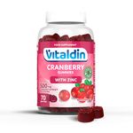 VITALDIN Cranberry Gummies – 500 mg of Cranberry Extract per Serving + Zinc – 70 Chewable Gummies (1 Month Supply) – Urinary Tract Support – Vegan & Gluten Free