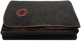 Orion Outpost Trading Co. Vestige Military Wool Blanket, 4.5 lbs, 66 x 84 (Gray/Orange)