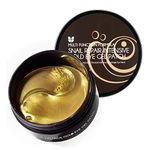 MIZON SNAIL INTENSIVE GOLD EYE GEL PATCH for Dark Circles, Moisturising Eye Serum Mask, Cooling Hydrogel for Under Eye Bags, Reduces Wrinkle 30 PAIRS (Gold & Snail)