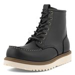 ECCO Men's Staker Moc Toe Tie Fashion Boot, Black, 12-12.5