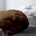 Bright Décor All-Season 150 GSM Single-Reversible Bed Comforter/Quilt/Blanket/Rajai - Down Alternative Quilted Duvet Insert with Corner Ties - Winter Warm - Machine Washable - Taupe Solid