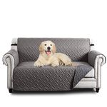 Hafaa Sofa Cover 2 Seater Water Resistant Sofa Slipcovers Light Grey/Dark Grey Non Slip Reversible Sofa Covers with Elastic Strap - Washable Sofa Protectors from Pets/Kids/Dogs