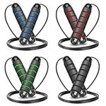 Jump Rope, 4 Pcs Adjustable Skipping Rope, Fitness Jump Rope with Foam Handles, Speed Training Workout Jump Ropes for Women Men and Kids