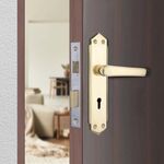 Godrej Mortise Door Lock Handle Set | 200mm Decor | 6-Lever Locking Mechanism | Reversible Latchbolt | Suitable for Left & Right Handed Doors (Brass Finish)