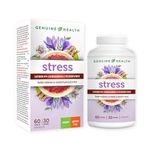 Genuine Health Stress Reduction Capsules with Saffron & Ashwagandha, Helps Promote Feelings of Relaxation & Healthy Sleep, 60 Capsules (30 Servings)