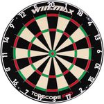 PRO Dart Board - PRO Bristle Steel Tip Dartboard Dart Boards for Adults Bristle Steel Tip Dartboard Set Dart Boards for Adults Rotating Number Ring Staple-Free Bullseye with 12 Darts Metal Tip