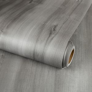 Dureidos Peel and Stick Floor Tiles: 11.8x472.4inch Wood Grain Texture, Self-Adhesive and Waterproof Vinyl Flooring Roll, No Residue Gray Flooring for Bathroom, Kitchen, Bedroom (Covers 38.8 Sq.Ft)