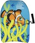 Rammento 25" Boogie Board Bodyboard Surf Board Float Kids Leash & Leash Plug (Clown Fish)