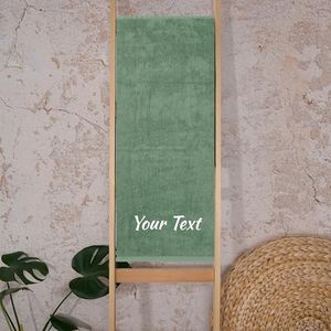 Soleus Personalized Turkish Cotton Bath Sheet – Soft Luxury Oversized Towel, Monogrammed Towels with Initials, Name & Embroidery, Spa, Hotel, Beach & Bathroom Quality - Green