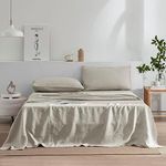 EVERLY Linen Sheets Set King Size,1