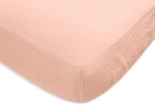 SwaddleDesigns Softest Cotton Muslin Fitted Crib Sheet, Toddler Sheet for Boys & Girls, Fits Standard Crib Mattress (28 x 52 inches), Peach Blush