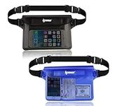 [2 Pack] Ipow Waterproof Pouch Bag Case Waist Strap for Beach, Swim, Boating, Kayaking, Hiking, Etc - Protect Iphone, Cellphone, Camera, Cash, Mp3, Passport, Document From Water, Sand, Snow, Dust and Dirt