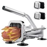 Eascandy French Fry Cutter, Heavy Duty Potato Slicer, Stainless Steel Potato Cutter Set with 1/2 and 3/8 Inch Blades for Sweet Potato, Carrot, Yam, Cucumbers.