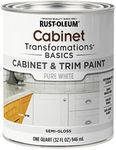 Rust-Oleum 372007 Transformations Basics Cabinet & Trim Paint, Quart, Pure White, 32 Fl Oz (Pack of 1)