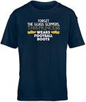 Hippowarehouse Forget The Glass Slippers, This Princess Wears Football Boots Kids Children's Short Sleeve t-Shirt Navy Blue