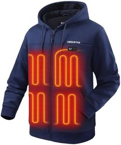 Venustas 12V Dual-Control Heated Hoodie (Unisex) with Battery Included, Electric Heated Sweatshirt Coat for Men Women, Zip-Up