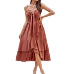 GRACE KARIN Women Summer Strap Backless Maxi Dress Boho Summer Chiffon Dress Beach Vacation Party Dress Orange Pink L