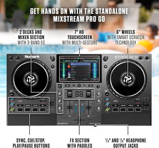 Numark Mixstream Pro Go DJ Controller – Portable Standalone Mixer