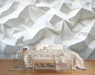 Yuananyy Stereo Abstract Geometry Peel and Stick Wall Mural, Relief Art 3D Wallpaper, Nordic Modern Self‑Adhesive Wall Sticker Wall Decor for Bedroom Living Room Children's Room 195" W x 120" H
