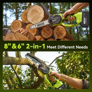 Supstable Mini Cordless Chainsaw – 8in & 6in Portable Electric Saw