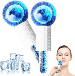 GeeRic 2 Pcs Ice Globes For Facials, Spa Cooling Globe Roller for Face Eye, Cold Glass Ice Roller Ball, Icer Spa Facial Wand for Daily Beauty Routine Dark Circles, Puffiness and Wrinkles, Tighten Skin