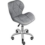 Charles Jacobs Office Swivel Computer Desk Chair with a Height Adjustable Chrome base and Wheels - Grey Fabric