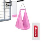 VParents Toddler Baby Swing Cradle with Mosquito Net Spring and Metal Window Cradle Hanger (Blue) (Pink)