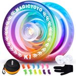 YOSTAR Yoyo Kids K1 Blue Pink Yellow, Responsive Yoyo for Kids Beginners, Magic Yoyo Professional Yoyo Ball, Trick Yoyo Pro Yoyo, With 12 Yoyo Strings + Yoyo Case + Yo Yo Glove + 2 Yo Yo Hubstacks